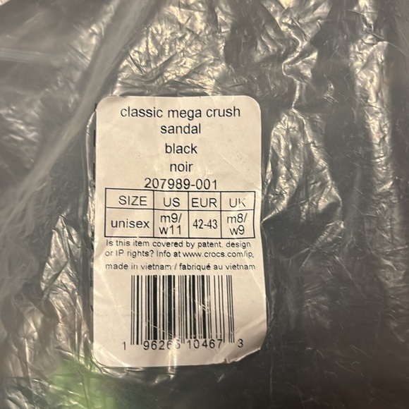 Crocs Mega Crush Sandals M9/W11 BRAND NEW - Picture 5 of 5